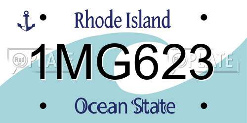 1MG623 Rhode Island License Plate