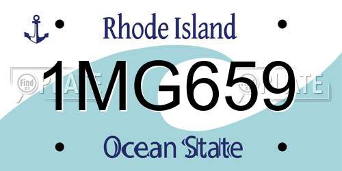 1MG659 Rhode Island License Plate