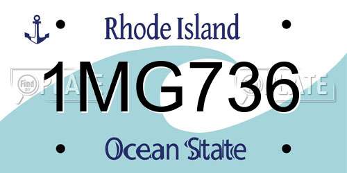 1MG736 Rhode Island License Plate