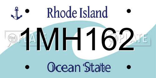1MH162 Rhode Island License Plate
