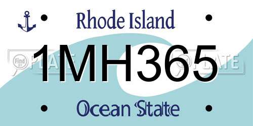 1MH365 Rhode Island License Plate