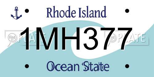 1MH377 Rhode Island License Plate
