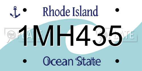 1MH435 Rhode Island License Plate
