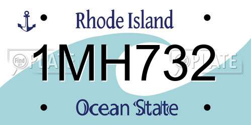 1MH732 Rhode Island License Plate