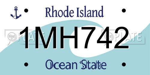 1MH742 Rhode Island License Plate