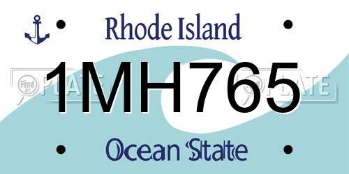 1MH765 Rhode Island License Plate