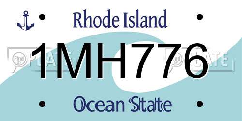 1MH776 Rhode Island License Plate