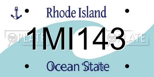 1MI143 Rhode Island License Plate
