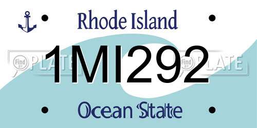 1MI292 Rhode Island License Plate