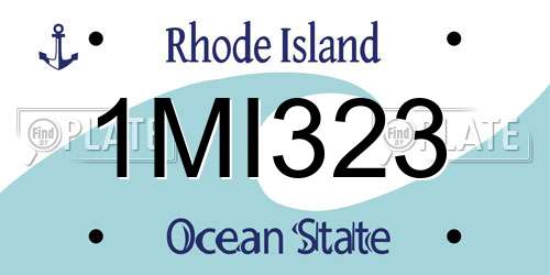 1MI323 Rhode Island License Plate