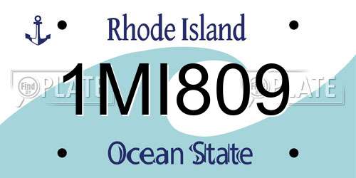 1MI809 Rhode Island License Plate
