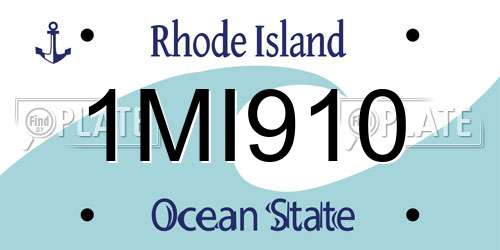 1MI910 Rhode Island License Plate