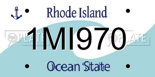 1MI970 Rhode Island License Plate