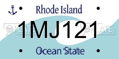 1MJ121 Rhode Island License Plate