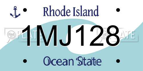 1MJ128 Rhode Island License Plate
