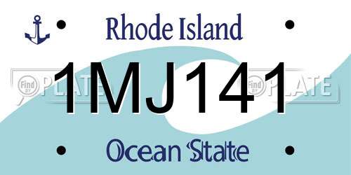1MJ141 Rhode Island License Plate