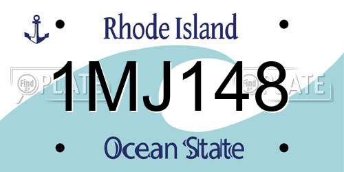 1MJ148 Rhode Island License Plate