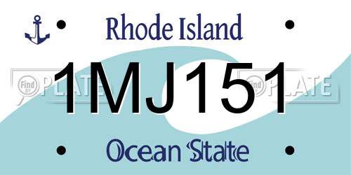 1MJ151 Rhode Island License Plate