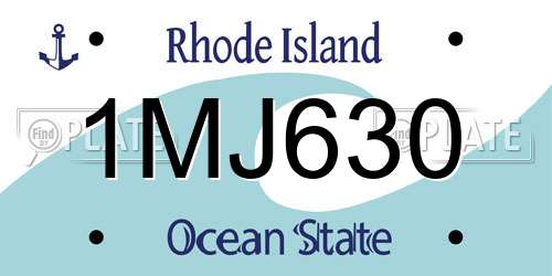 1MJ630 Rhode Island License Plate