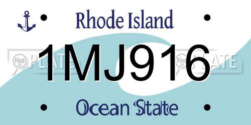 1MJ916 Rhode Island License Plate