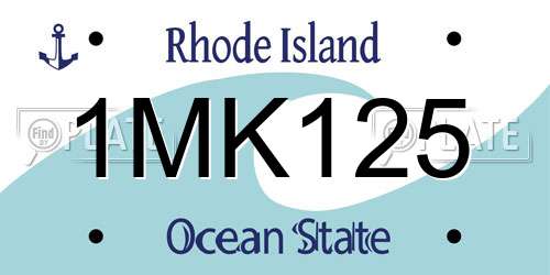 1MK125 Rhode Island License Plate