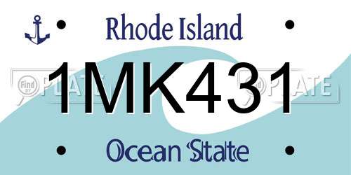 1MK431 Rhode Island License Plate