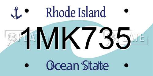 1MK735 Rhode Island License Plate