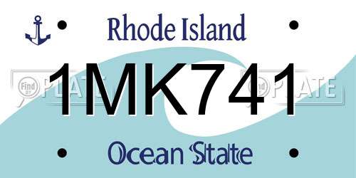 1MK741 Rhode Island License Plate