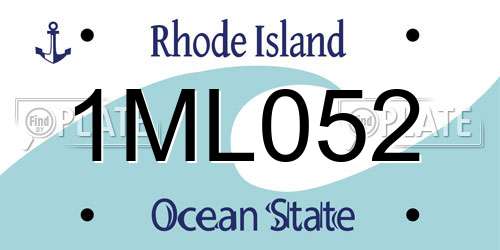 1ML052 Rhode Island License Plate
