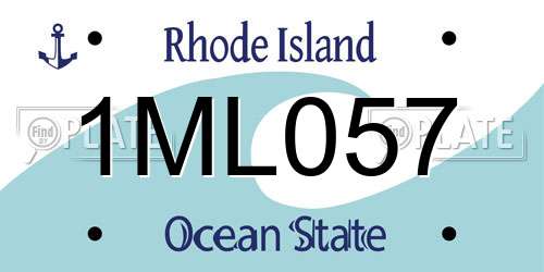 1ML057 Rhode Island License Plate