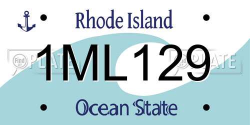1ML129 Rhode Island License Plate