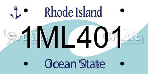 1ML401 Rhode Island License Plate