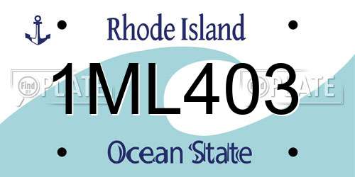 1ML403 Rhode Island License Plate