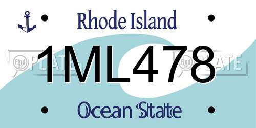 1ML478 Rhode Island License Plate