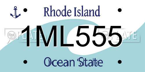 1ML555 Rhode Island License Plate