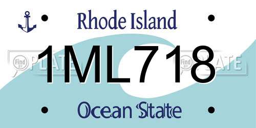 1ML718 Rhode Island License Plate