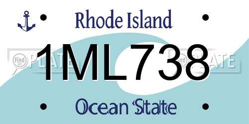 1ML738 Rhode Island License Plate