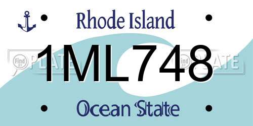 1ML748 Rhode Island License Plate