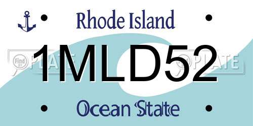 1MLD52 Rhode Island License Plate