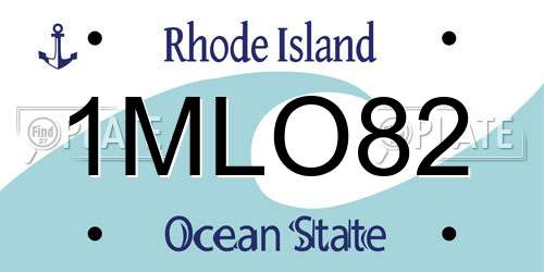 1MLO82 Rhode Island License Plate