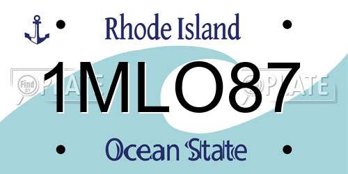 1MLO87 Rhode Island License Plate