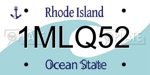1MLQ52 Rhode Island License Plate