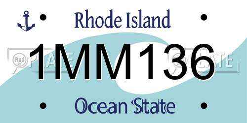 1MM136 Rhode Island License Plate