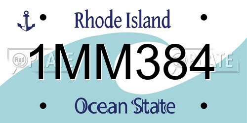 1MM384 Rhode Island License Plate