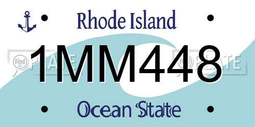 1MM448 Rhode Island License Plate