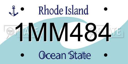 1MM484 Rhode Island License Plate