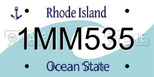 1MM535 Rhode Island License Plate