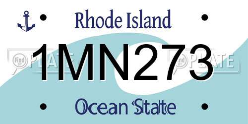 1MN273 Rhode Island License Plate