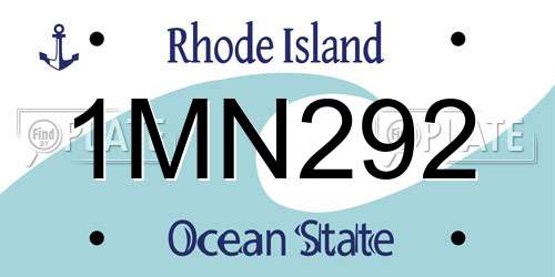 1MN292 Rhode Island License Plate