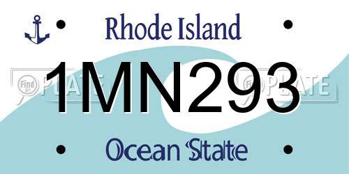 1MN293 Rhode Island License Plate